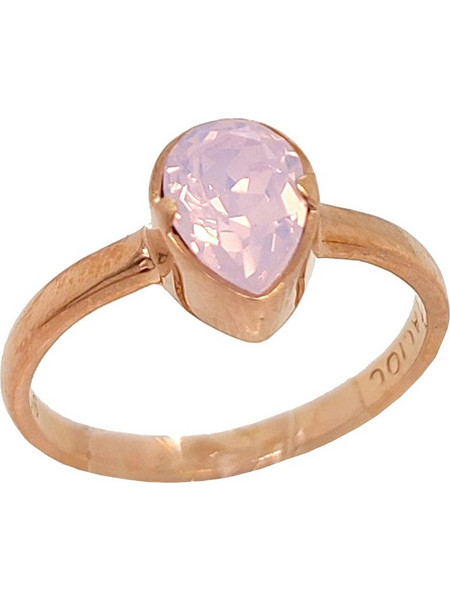 Δαχτυλίδι Anastasios Creations ροζ χρυσό ασήμι 925 δάκρυ με swarovski rose water No.55 FD731 No.55