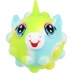 FIDGET 3D POP IT BALL Μονόκερος Rainbow Γαλάζιο 7cm (με μυτούλα που πετάγεται)