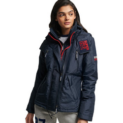 Superdry Γυναικείο Μπουφάν Χειμωνιάτικο Softshell Κοντό Αντιανεμικό Navy Μπλε W5011171A-L6T