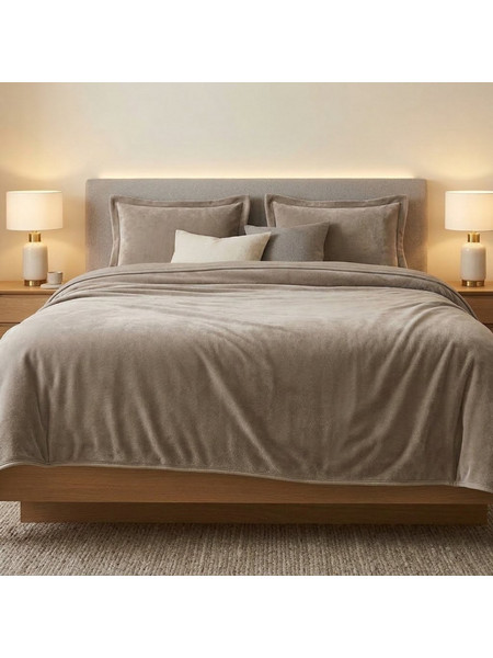 ΚΟΥΒΕΡΤΑ ΙΣΠΑΝΙΑΣ ΥΠΕΡΔΙΠΛΗ 220Χ240 BELPLA STER PLAIN TAUPE(55)