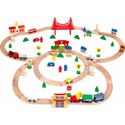 Ecotoys Σετ Ξύλινος Σταθμός Με Τρένο Μπαταρίας HM014665