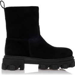 Sante Γυναικεία Μποτάκια Biker Suede Μαύρα με Χοντρό Χαμηλό Τακούνι 22-428-01
