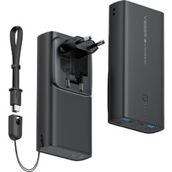 Veger ACE100 Power Bank 10000mAh 20W με 2 Θύρες USB-A Power Delivery Black