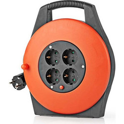 NEDIS PECCR10 CABLE REEL PLUG WITH EARTH CONTACT 10.0m 3200W BLACK / ORANGE