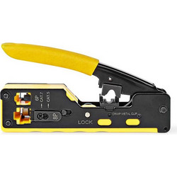 NEDIS CCGG89510BK CRIMP PLIERS CUTTING / PLIER / STRIPPING, RUBBER / STEEL BLACK / YELLOW