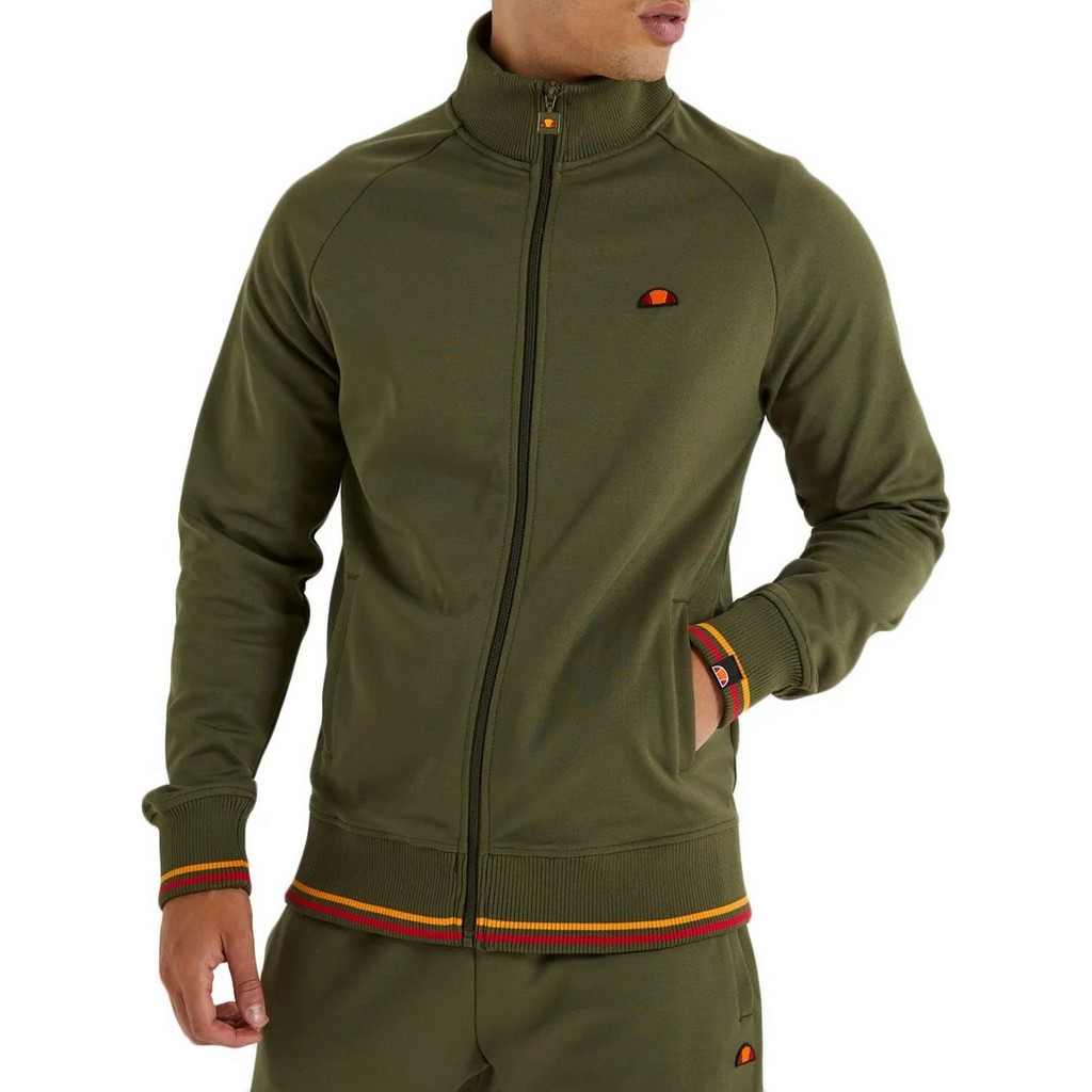 Ellesse Roma top Ανδρική Ζακέτα Φούτερ με Φερμουάρ Χακί SHP16444