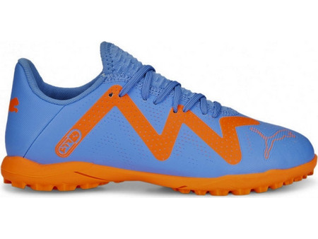 Puma JR Future Play TT 107202-01 Παιδικά Ποδοσφαιρικά Παπούτσια με Σχάρα Μπλε Πορτοκαλί