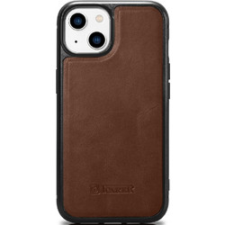 iCarer Oil Wax Leather Back Cover Brown (iPhone 14)