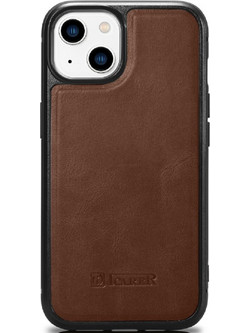 iCarer Oil Wax Leather Back Cover Brown (iPhone 14)