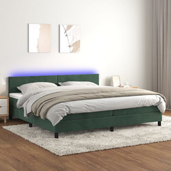 vidaXL Κρεβάτι Boxspring Βελούδινο με Στρώμα & LED 200x200εκ 3134306