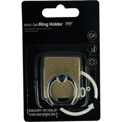RING HOLDER 360o ΤΕΤΡΑΓΩΝΟ ΜΕ GLITTER - ΧΡΥΣΟ