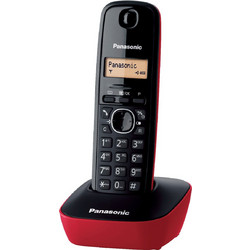 Panasonic KX-TG1611 Ασύρματο Τηλέφωνο Μαύρο Κόκκινο