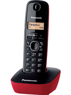 Panasonic KX-TG1611 Ασύρματο Τηλέφωνο Μαύρο Κόκκινο