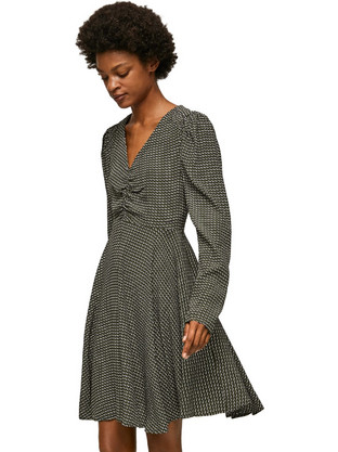 Pepe Jeans Leonor Mini Καθημερινό Φόρεμα Χακί PL953133-999