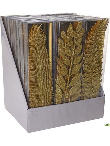 Σετ Διακοσμητικό Χρυσά Φύλλα Glitter - 3τμχ 36cm / πευκο