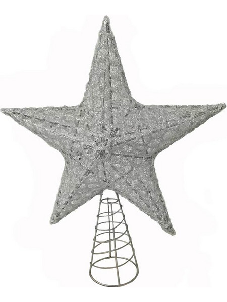 JK Home Decor - Κορυφή Αστερι Ασημί 26cm