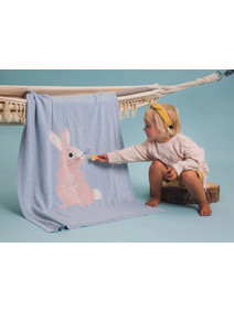 Bizzi Growin Bunny Κουβέρτα Αγκαλιάς Βαμβακερή 70x90 Γαλάζια