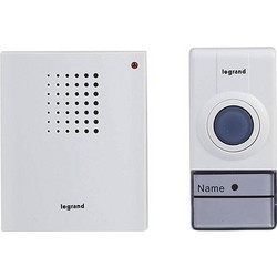 Kit ασύρματου κουδουνιού Legrand Essential 80dB με 32 μελωδίες εμβέλειας 50m στεγανό IP44 - 06-01-094250