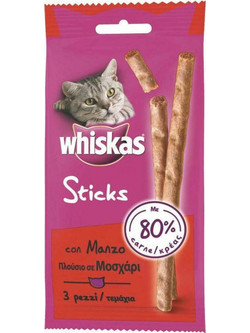Whiskas Sticks Μοσχάρι 18gr