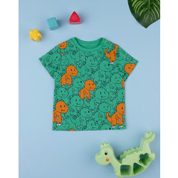 βρεφικό t-shirt πράσινο με δεινοσαυράκια για αγόρι