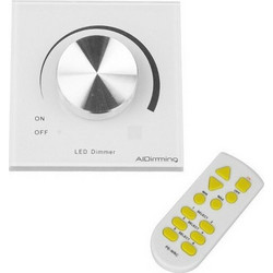 GloboStar Ασύρματο Dimmer με Τηλεχειριστήριο Επιτοίχιο Knob 220 Volt 200 Watt Trailing Edge Λευκό 50051Κωδικός: 24002299