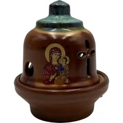 Καντήλι Φαναράκι Θεομήτωρ Κεραμικό 11.50x13,50cm Δίχρωμο