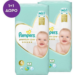 Pampers Premium Care Πάνα Πάνες No4 9-14kg 2x52τμχ