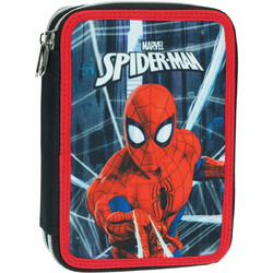 City Spider-Man Black City Κασετίνα Γεμάτη με 2 Θήκες Μαύρη 337-05100