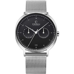Obaku Ανδρικό Ρολόι Χρονογράφος με Ασημί Μεταλλικό Μπρασελέ V193GMCBMC