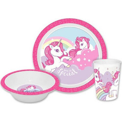 Βρεφικό Σετ Φαγητού Unicorn Pink 3τμχ