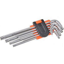 TACTIX - Κλειδιά Torx Μακρυά με Τρύπα CR-V Σετ 9 Τεμαχίων (206009)