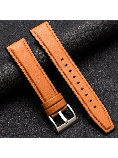 Bakeey Quick Release Λουράκι Δερμάτινο Light Brown (Universal 22mm)