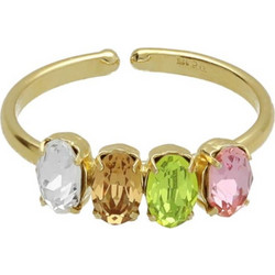 Victoria Cruz Γυναικείο Δαχτυλίδι από Ασήμι 925 Χρυσό με Swarovski A4507-MDA
