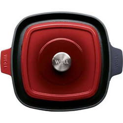 WOLL Chili Red Iron Σχαροτήγανο Μαντεμένιο Αντικολλητικό με Καπάκι 28x28cm