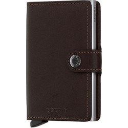 Secrid Miniwallet Original Δερμάτινο Unisex Πορτοφόλι Καρτών με RFID και Μηχανισμό Slide Καφέ
