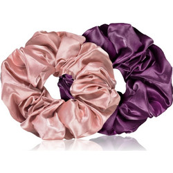 BrushArt Hair Large satin scrunchie set λαστιχάκια για τα μαλλιά Pink & Violet