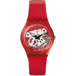 Swatch Rosso Bianco Γυναικείο Ρολόι με Λευκό Καουτσούκ Λουράκι GR178