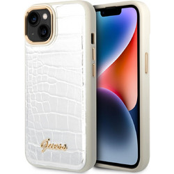 Guess Croco Collection Back Cover Silver (iPhone 14 Plus)