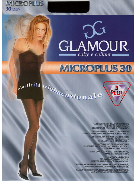 Αδιαφανές καλσόν 30 den Glamour Microplus 30 - Μαύρο