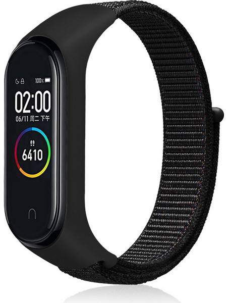 Λουράκι Νάιλον για Xiaomi Mi Band 3 / 4 -Μαύρο