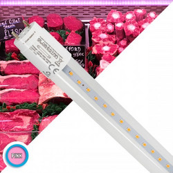 GloboStar(R) 99331 Λάμπα Σωλήνας Τύπου Φθορίου T8 Linear 60cm LED SMD 2835 10W 1000 lm 320 AC 85-265V IP20 CRI 90 Ροζ Ειδική για Κρεοπωλείο