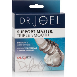 CalExotics Dr. Joel Kaplan Support Master Double Pleasure 4.5cm Ελαστικό Δαχτυλίδι Πέους & Όρχεων Σιλικόνης 4.5cm Μαύρο