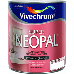Vivechrom Super Neopal Πλαστικό Χρώμα Εσωτερικού Χώρου Λευκό 0.75lt