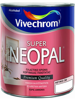 Vivechrom Super Neopal Πλαστικό Χρώμα Εσωτερικού Χώρου Λευκό 0.75lt
