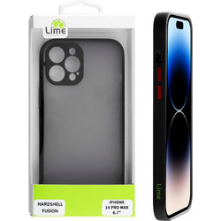 LIME ΘΗΚΗ IPHONE 14 PRO MAX 6.7" HARDSHELL FUSION FULL CAMERA PROTECTION BLACK WITH RED KEYS