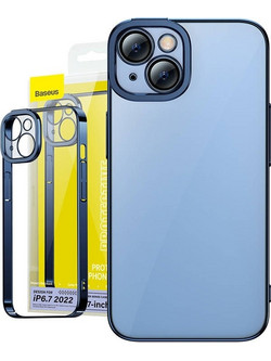 Baseus Glitter Back Cover Transparent / Blue (iPhone 14 Plus)