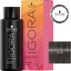 Schwarzkopf Igora Vibrance 6-12 Ξανθό Σκούρο Σαντρέ Φυμέ Ημιμόνιμη Βαφή Μαλλιών Χωρίς Αμμωνία 60ml