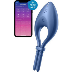 Satisfyer Bullseye Ring Vibrator Ελαστικό Δαχτυλίδι Πέους Σιλικόνης με Δόνηση Μπλε