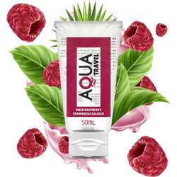 Aqua Travel Wild Raspberry Flavour Λιπαντικό Gel Νερού Κόλπου & Πρωκτού 50ml