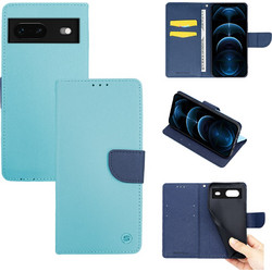 Sonique Trend Wallet Θήκη Πορτοφόλι Σιέλ / Σκούρο Μπλε (Google Pixel 7)